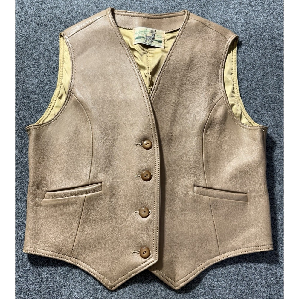 Vintage Deerskin Vest Mens Size Small‎ Custom Coat Co. Berlin Wisconsin Buttons